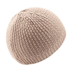 Strickmütze mit Waffelstruktur Beige