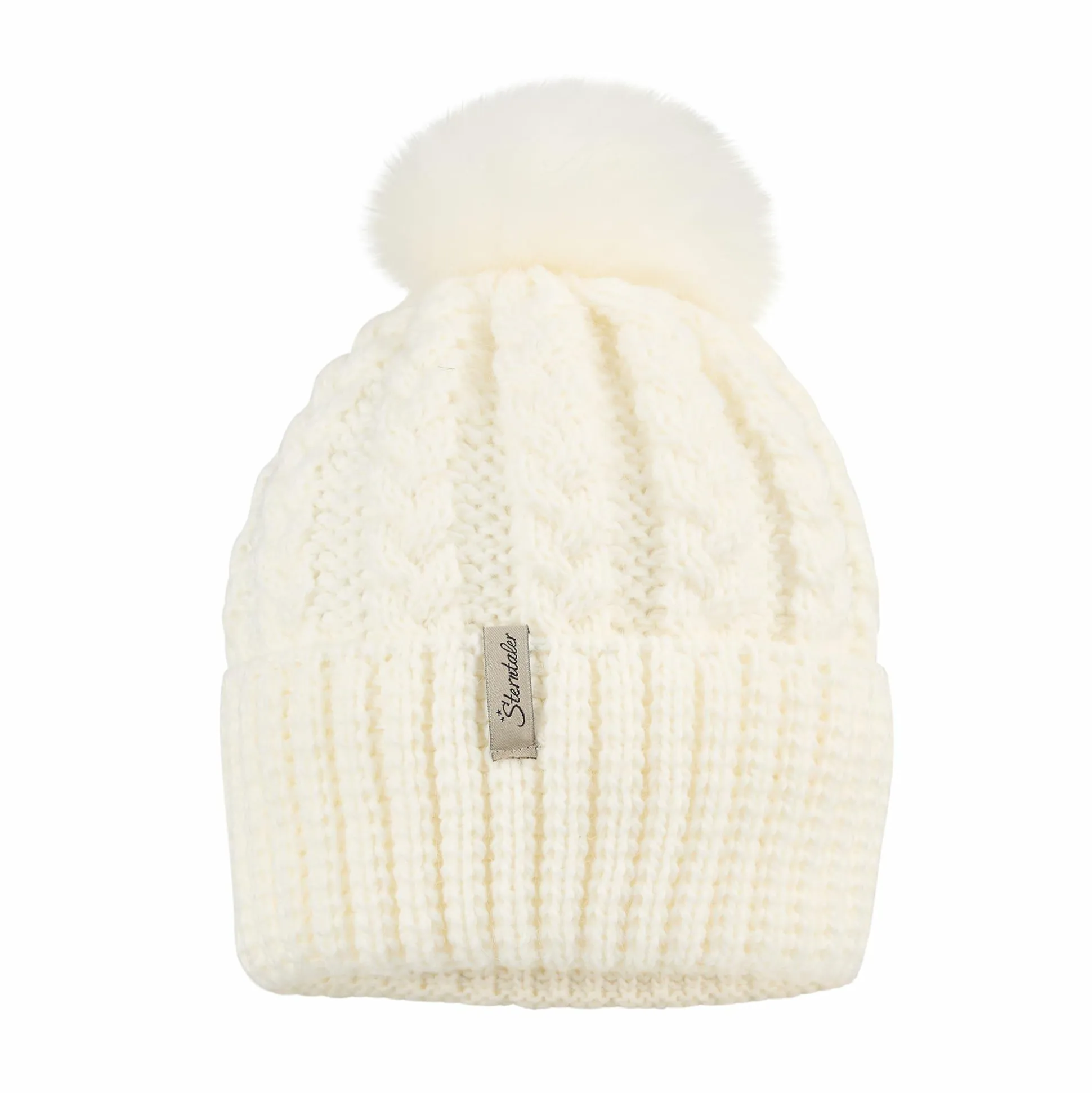 Strickmütze mit Zopfmuster