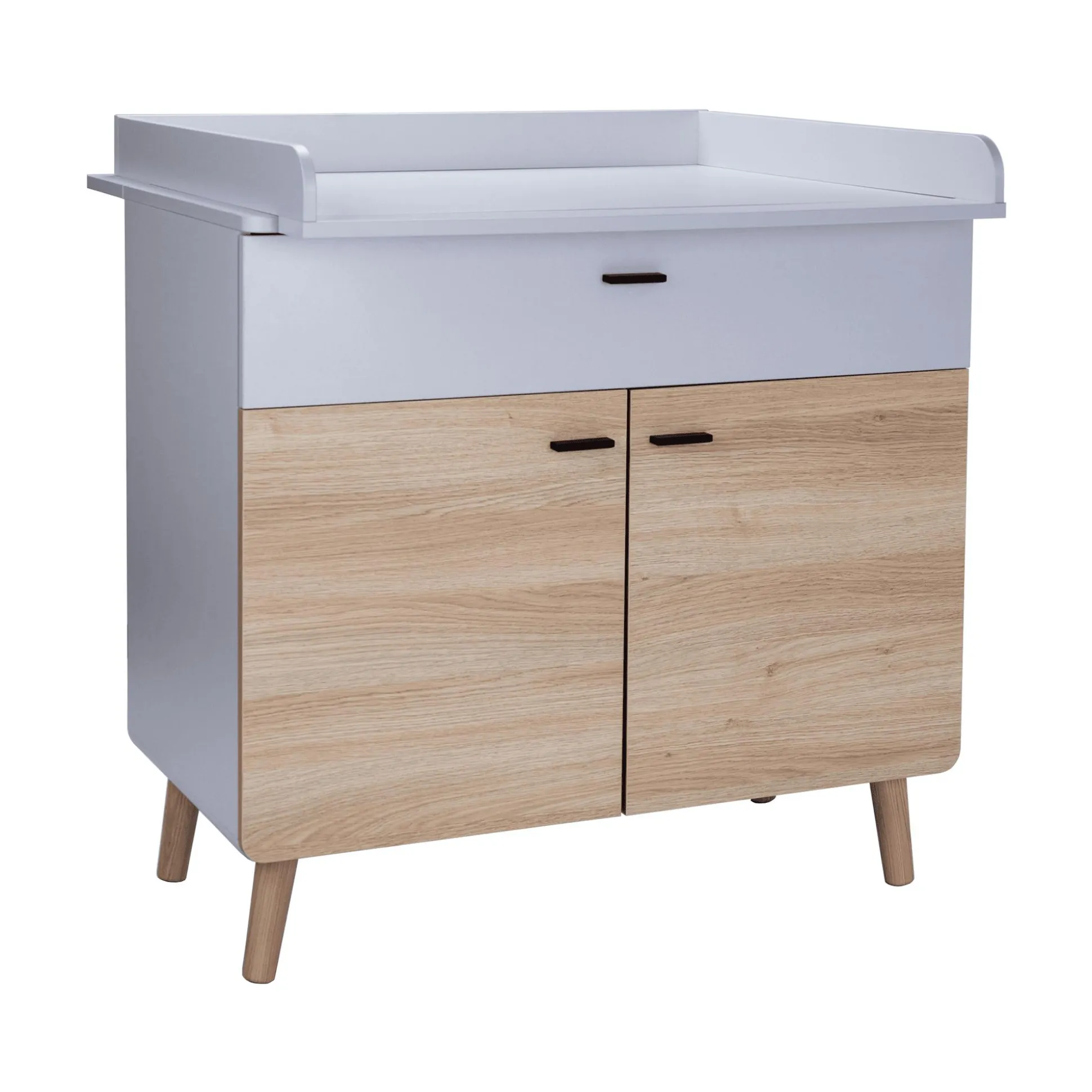 2-teiliges Spar-Set Babyzimmer Lovis mit Kommodenfüßen 92 cm für die schmale Wickelkommode