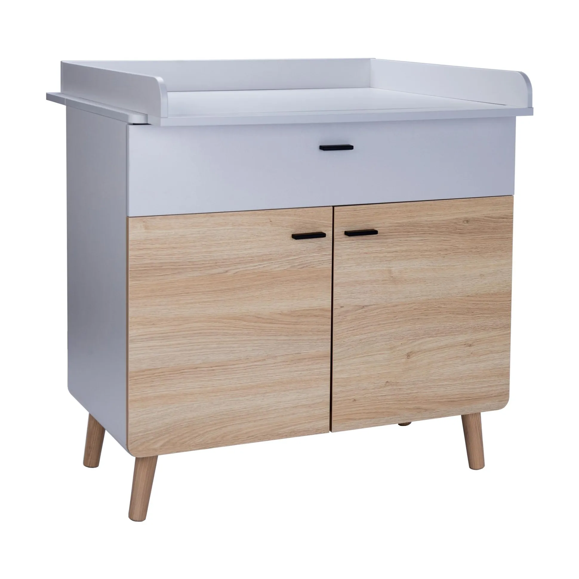 2-teiliges Spar-Set Babyzimmer Lovis mit Kommodenfüßen 88cm für die schmale Wickelkommode