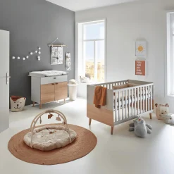 2-teiliges Spar-Set Babyzimmer Lovis mit Kommodenfüßen 85 cm für die schmale Wickelkommode