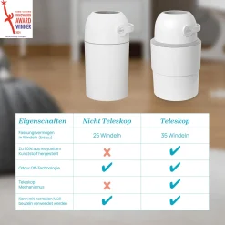Teleskop Windeleimer Odour Off White
