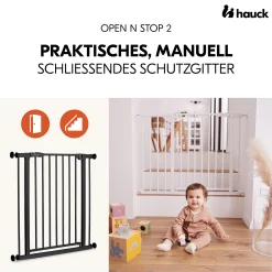 Tür- & Treppenschutzgitter Open N Stop 2 Black 75-80 cm