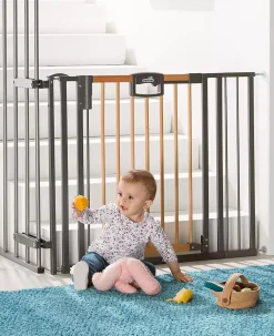 Treppenschutzgitter Easylock Wood Plus 84,5 - 92,5 cm