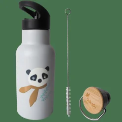 Trinkflasche Panda Grau