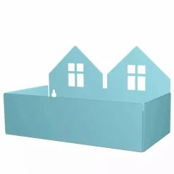 Wandregal & Box Häuser Pastellblau