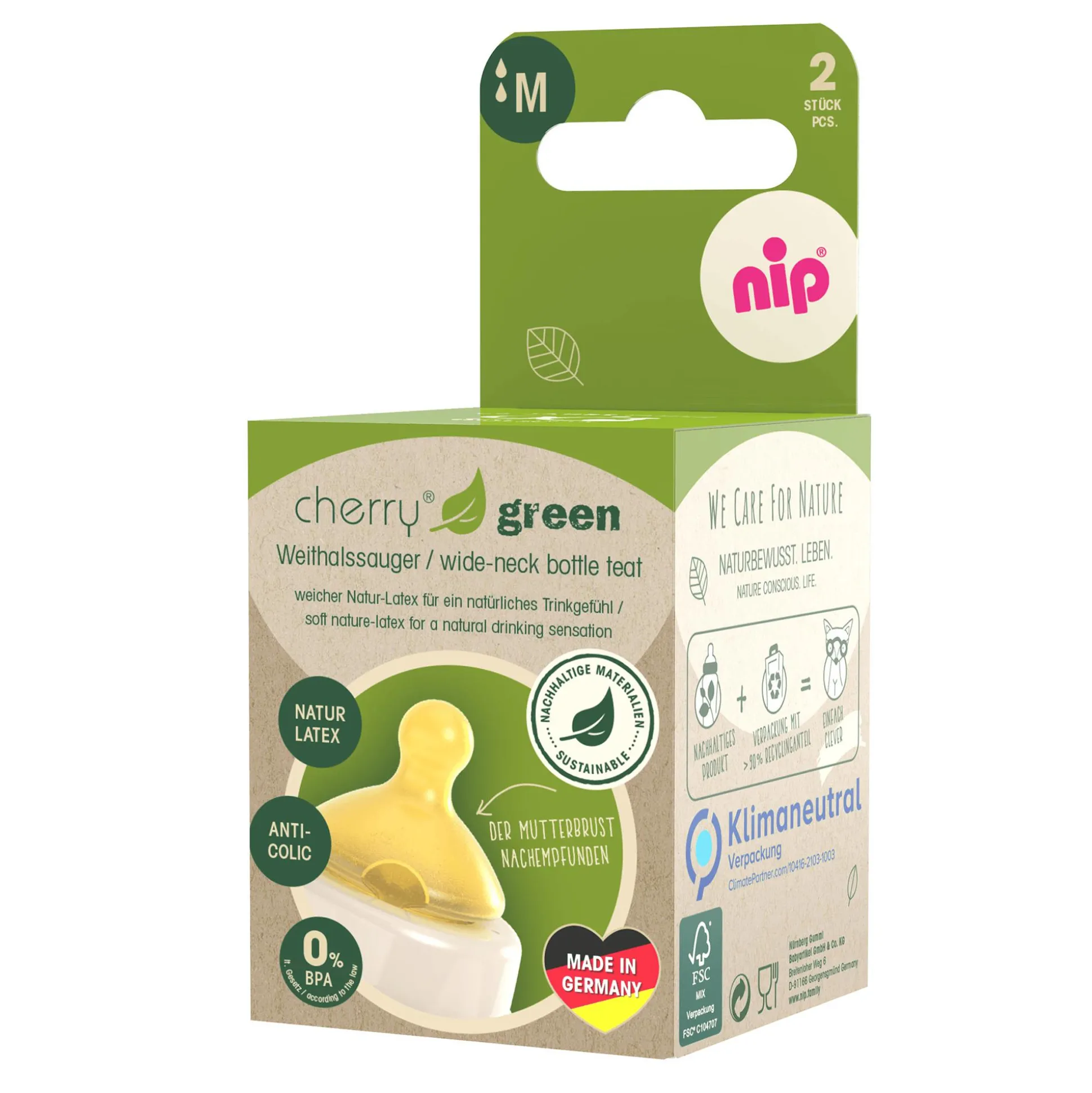 Weithalstrinksauger Cherry Green Gr.M