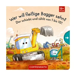 Wer will fleißige Bagger sehn? Der schiebt und zählt von 1 bis 10!
