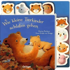 Wie kleine Tierkinder schlafen gehen