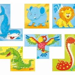 Würfelpuzzle - Wilde Tiere