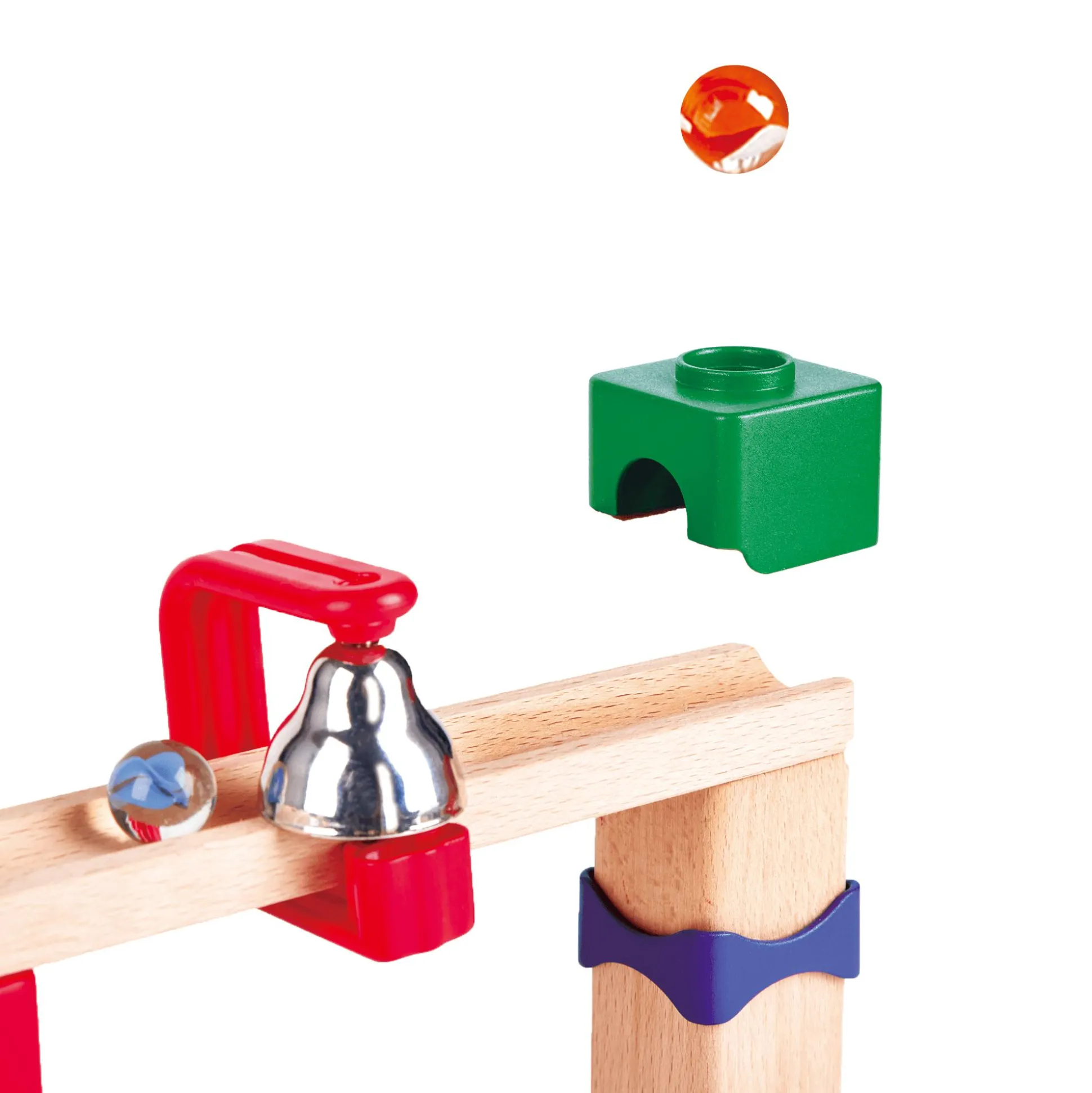 Zweispurige Murmelbahn mit Domino